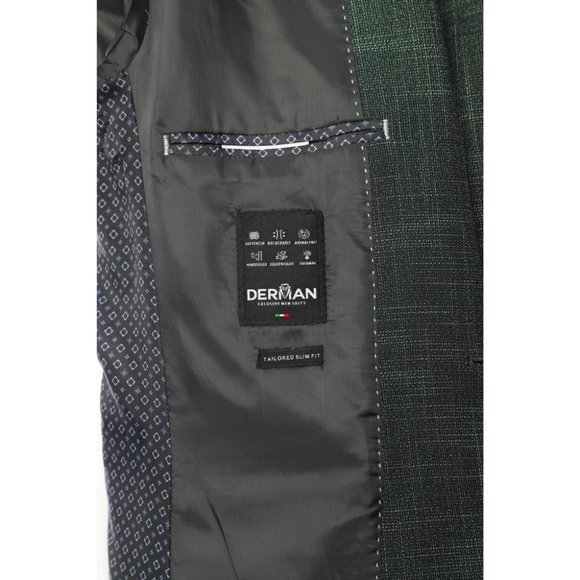 Derman Green Classic Patterned Fabric 3 Pieces Suits - Picture 5 of 5